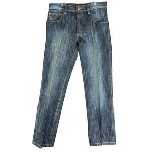 Southpole Premium Hip Hop‎ Loose Straight Leg Y2K Denim Jeans Pants Blue 32 GUC